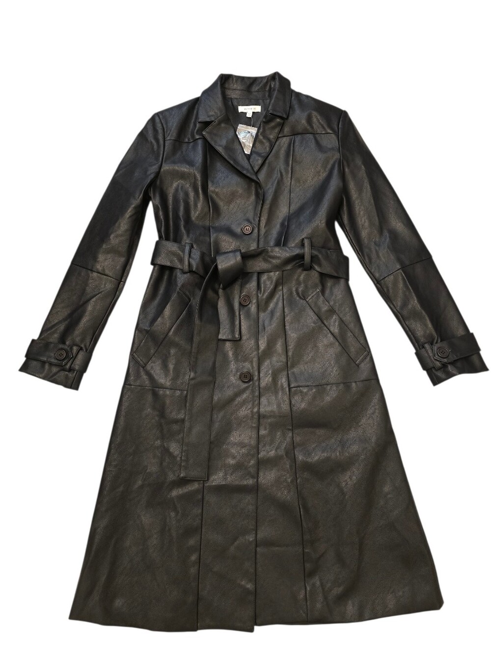 Better Be, Leather Trench Coat - Black